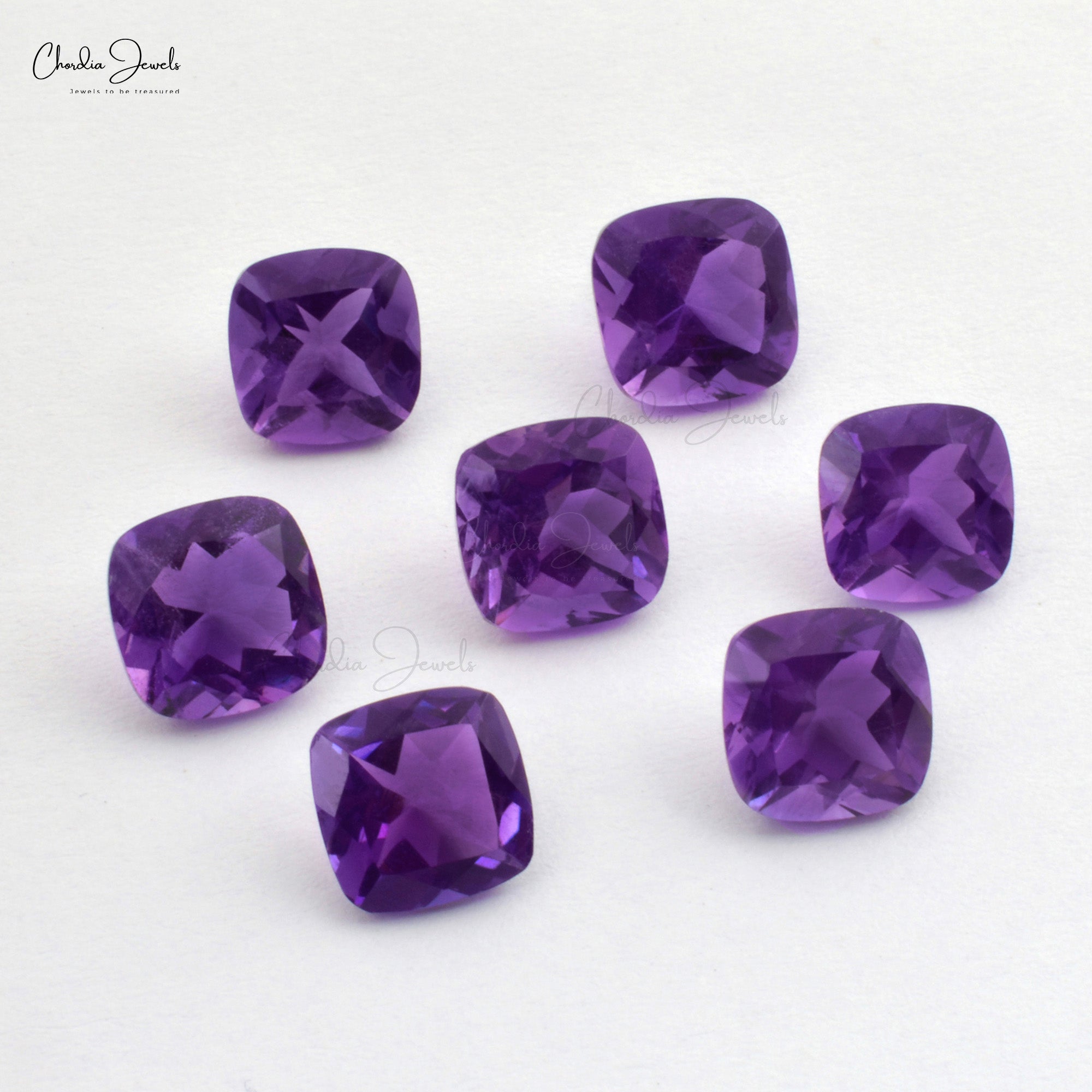 Genuine Amethyst Cushion Cut 5MM Loose Semi Precious Gemstone for Jewelry, 1 Piece