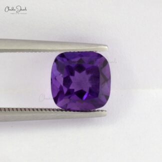 6MM Loose High Quality Amethyst Faceted Cushion for Jewelry Setting, 1 Piece
