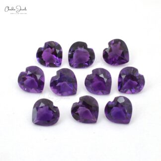 Top Grade Loose Amethyst Heart Cut 7MM for Jewelry Making, 1 Piece