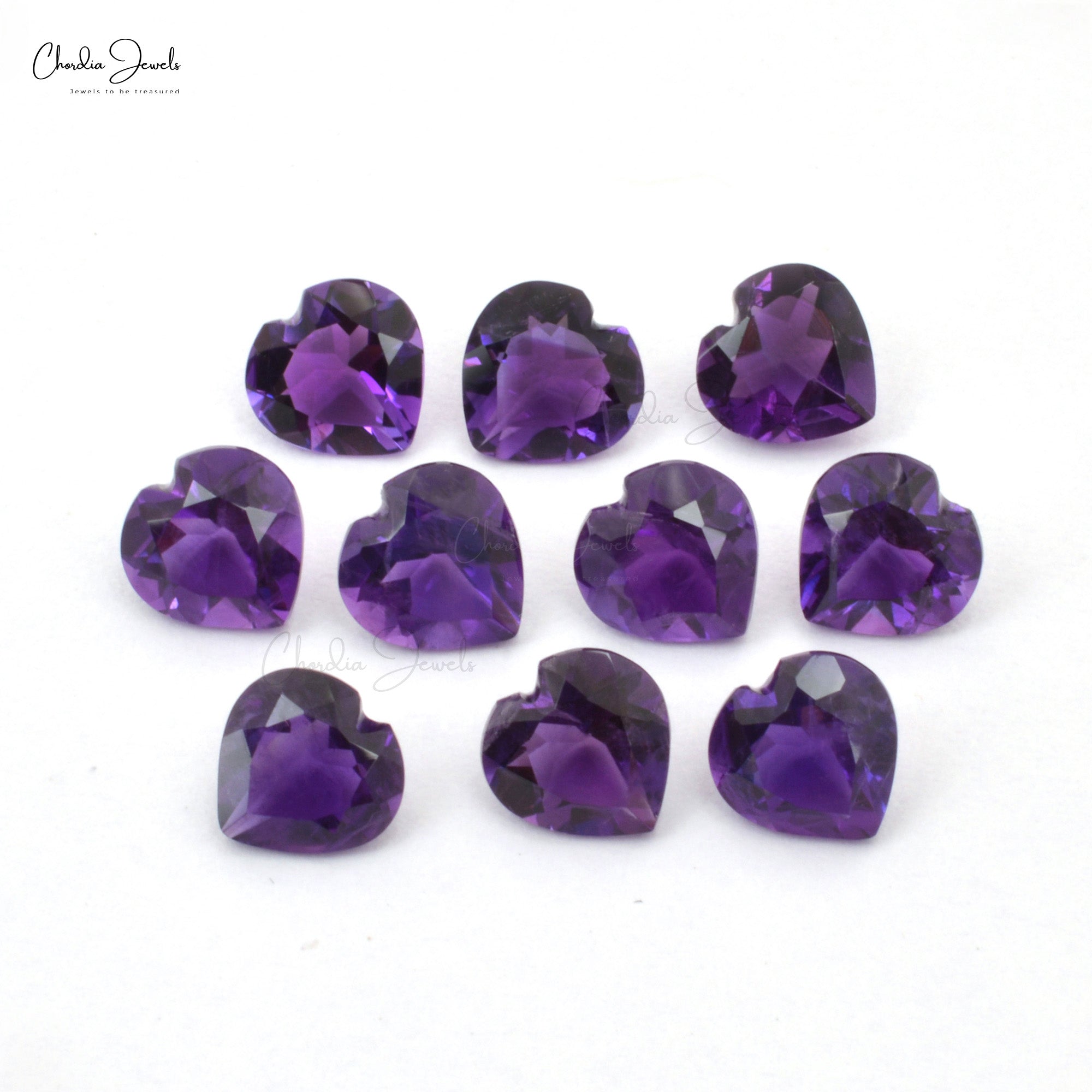 Top Grade Loose Amethyst Heart Cut 7MM for Jewelry Making, 1 Piece