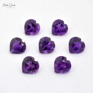 4MM High Grade Amethyst Heart Faceted Cut Gemstone for Sale, 1 Piece