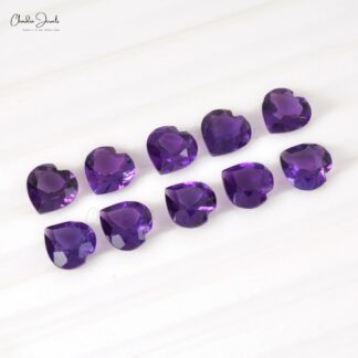 6MM AAA Quality Amethyst Heart Cut Wholesale Price Gemstone, 1 Piece