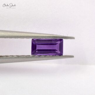 8X4MM Genuine Baguette Cut Amethyst Loose Gemstone at Discount Price, 1 Piece