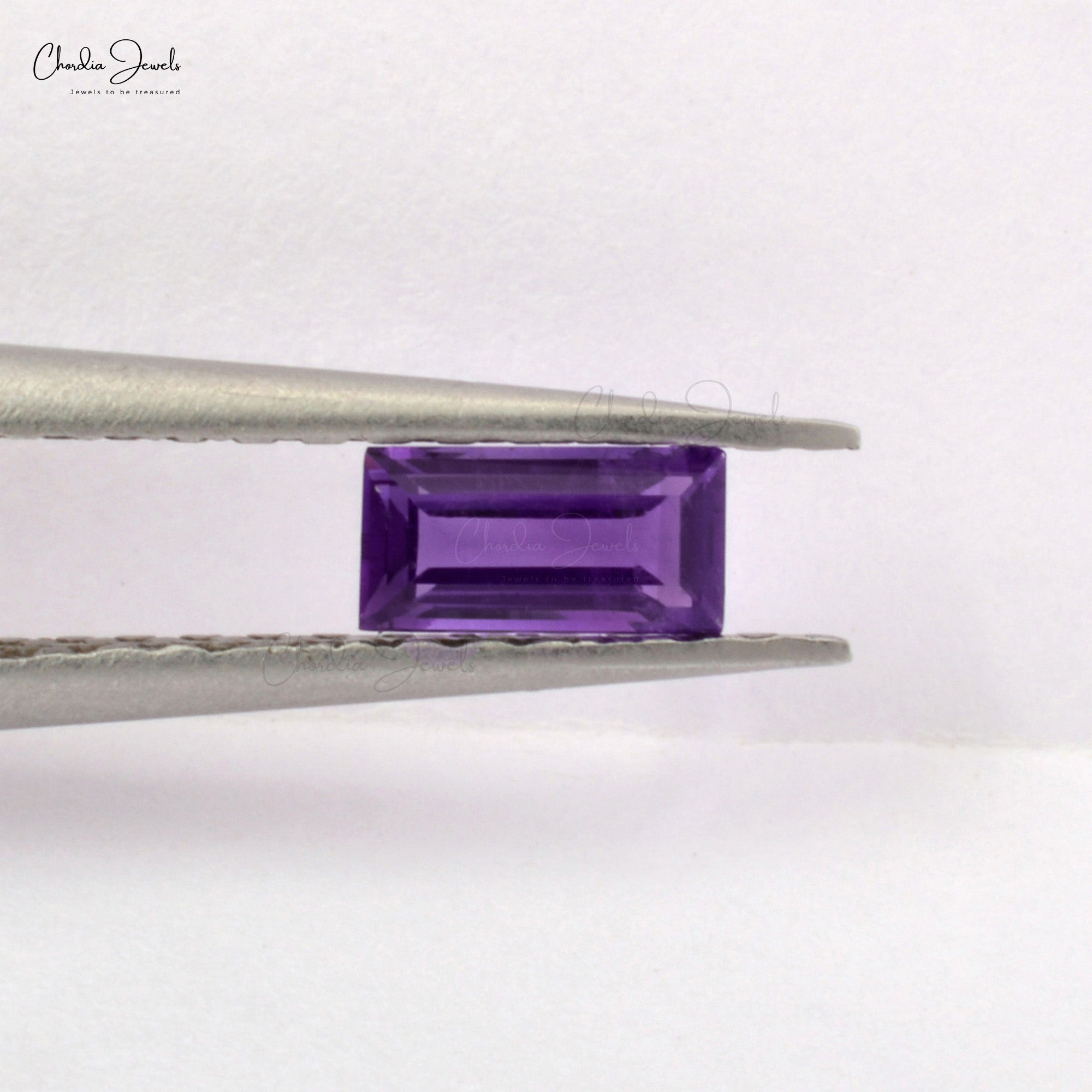8X4MM Genuine Baguette Cut Amethyst Loose Gemstone at Discount Price, 1 Piece