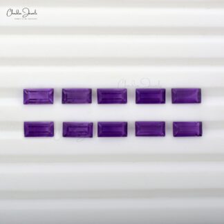 8X4MM Genuine Baguette Cut Amethyst Loose Gemstone at Discount Price, 1 Piece
