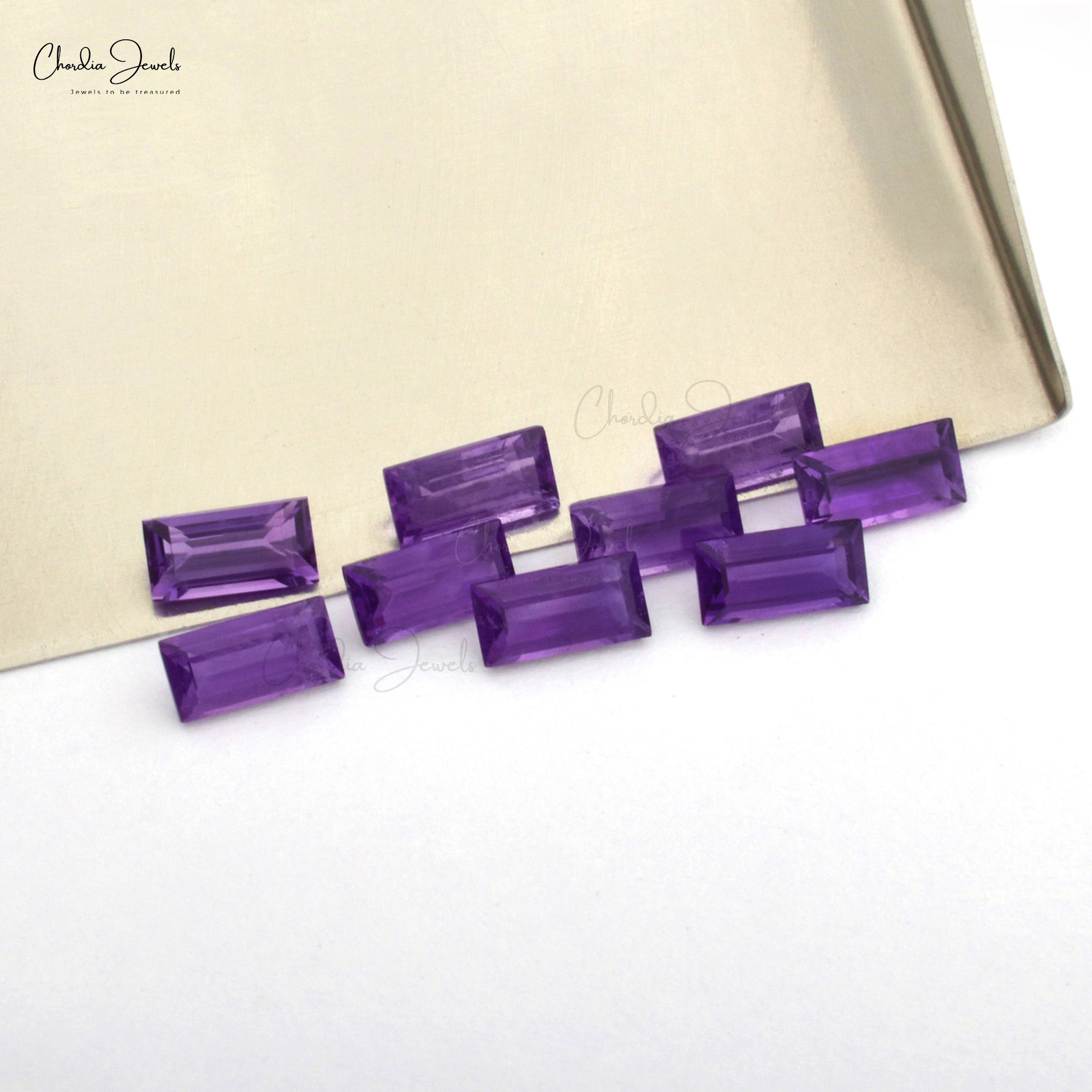 AAA Grade 100% Natural Amethyst 6X3MM Baguette Cut Loose Gemstone for Ring, 1 Piece