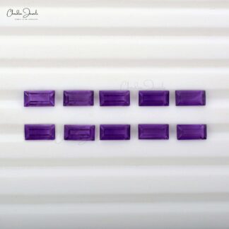 100% Natural High Quality African Amethyst 5x2.50 MM Baguette Cut, 1 Piece