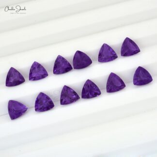 3MM Trillion Cut Natural Amethyst Gemstone for Jewelry Making, 1 Piece