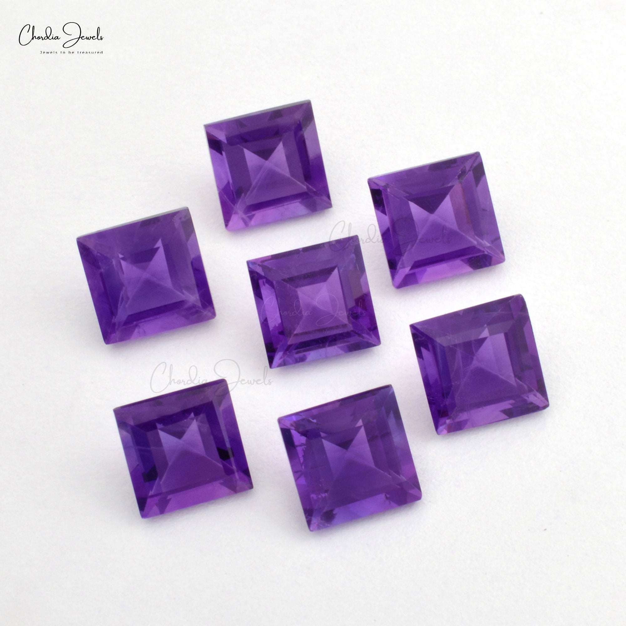 100% Natural AAA 5MM African Amethyst Square Cut Loose Gemstone, 1 Piece