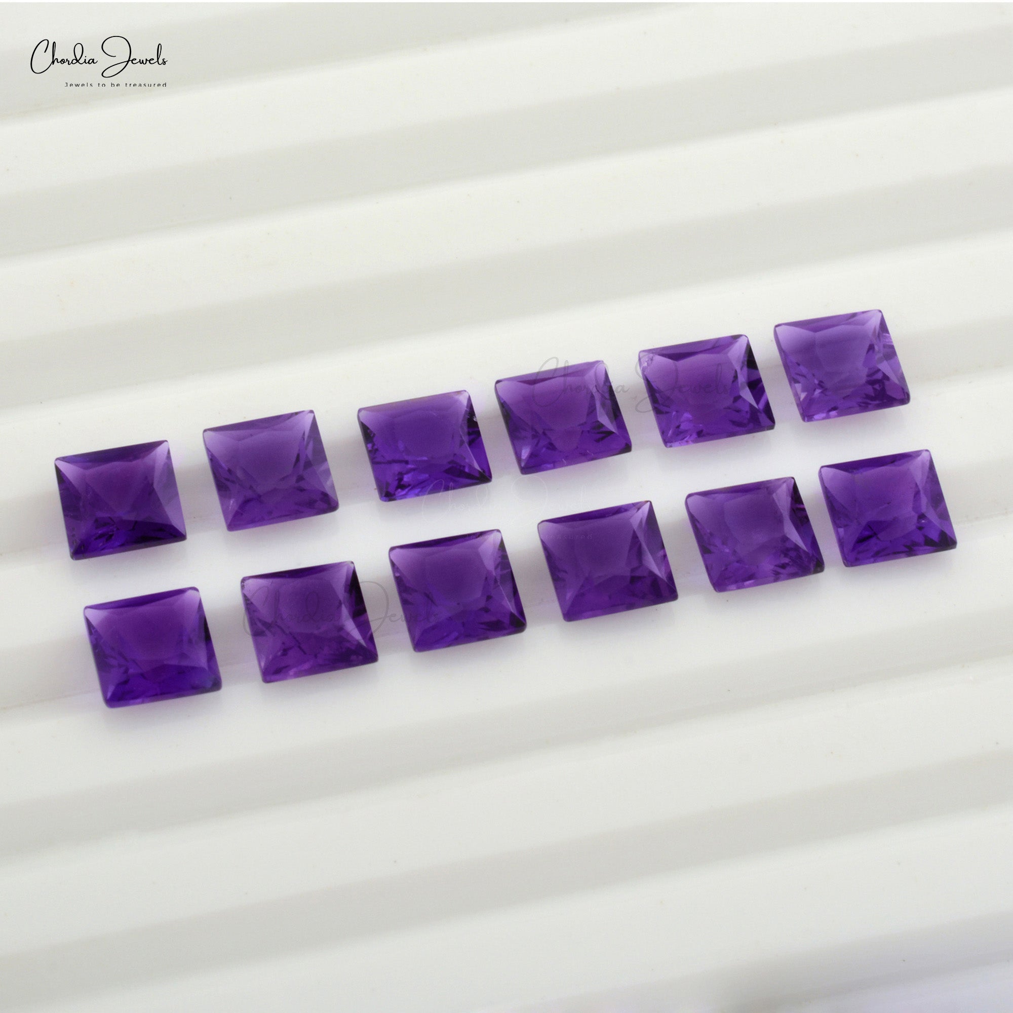 4.50MM AAA Quality African Amethyst Square Faceted Natural Gemstone, 1 Piece