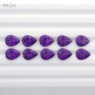 High Quality 100% Natural African Amethyst Pear Cut 8X5MM Loose Gemstone, 1 Piece