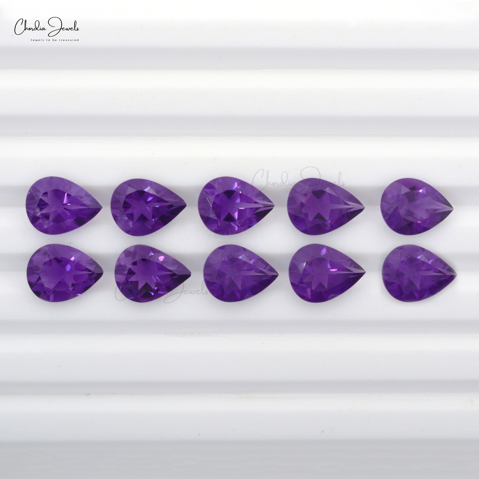 High Quality 100% Natural African Amethyst Pear Cut 8X5MM Loose Gemstone, 1 Piece