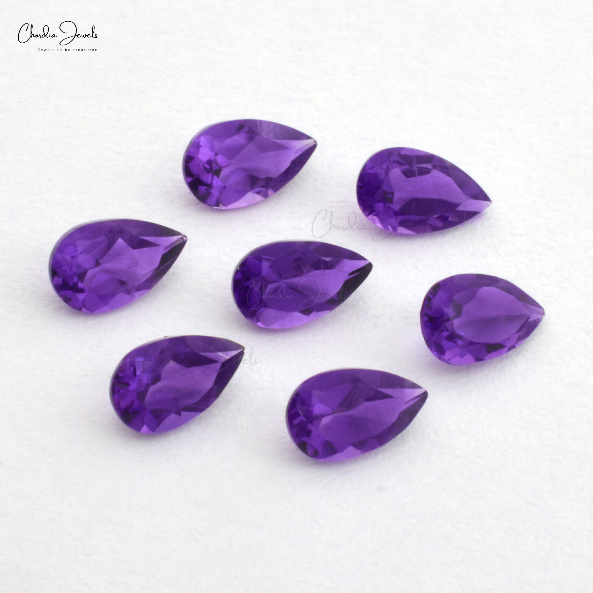 5×3 MM Genuine AAA Quality African Amethyst Pear Cut Semi Precious Gemstone, 1 Piece