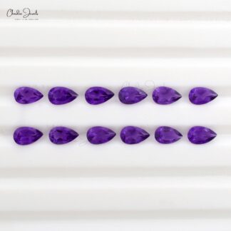 Top Quality Natural African Amethyst 6×4 MM Pear Excellent Cut Loose Gemstone, 1 Piece