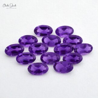 5x3 MM Genuine African Amethyst Oval Faceted Semi Precious Gemstone, 1 Piece