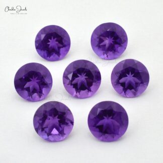 2.50 Carats Round Excellent Cut Natural African Amethyst 9MM Loose Gemstone, 1 Piece