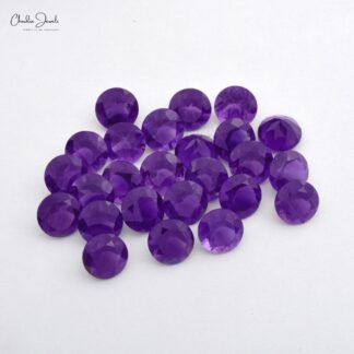 6.50 MM Natural AAA Quality African Amethyst Round Excellent Cut Loose Gemstone For Ring, 1 Piece