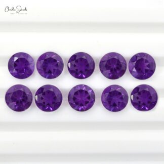 6.50 MM Natural AAA Quality African Amethyst Round Excellent Cut Loose Gemstone For Ring, 1 Piece