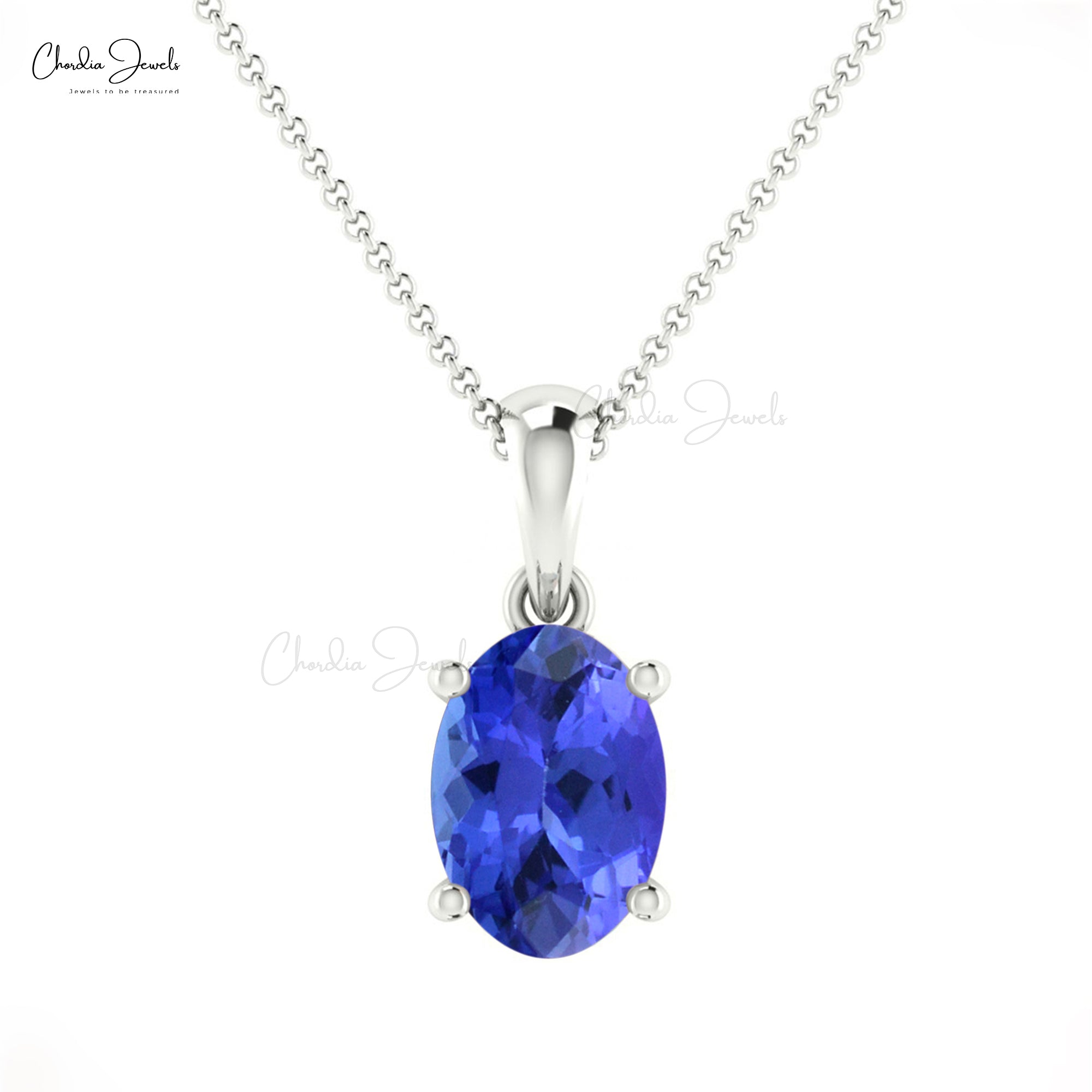 Natural Tanzanite Solitaire Charm In 14k Solid Gold Gemstone Minimalist Pendant