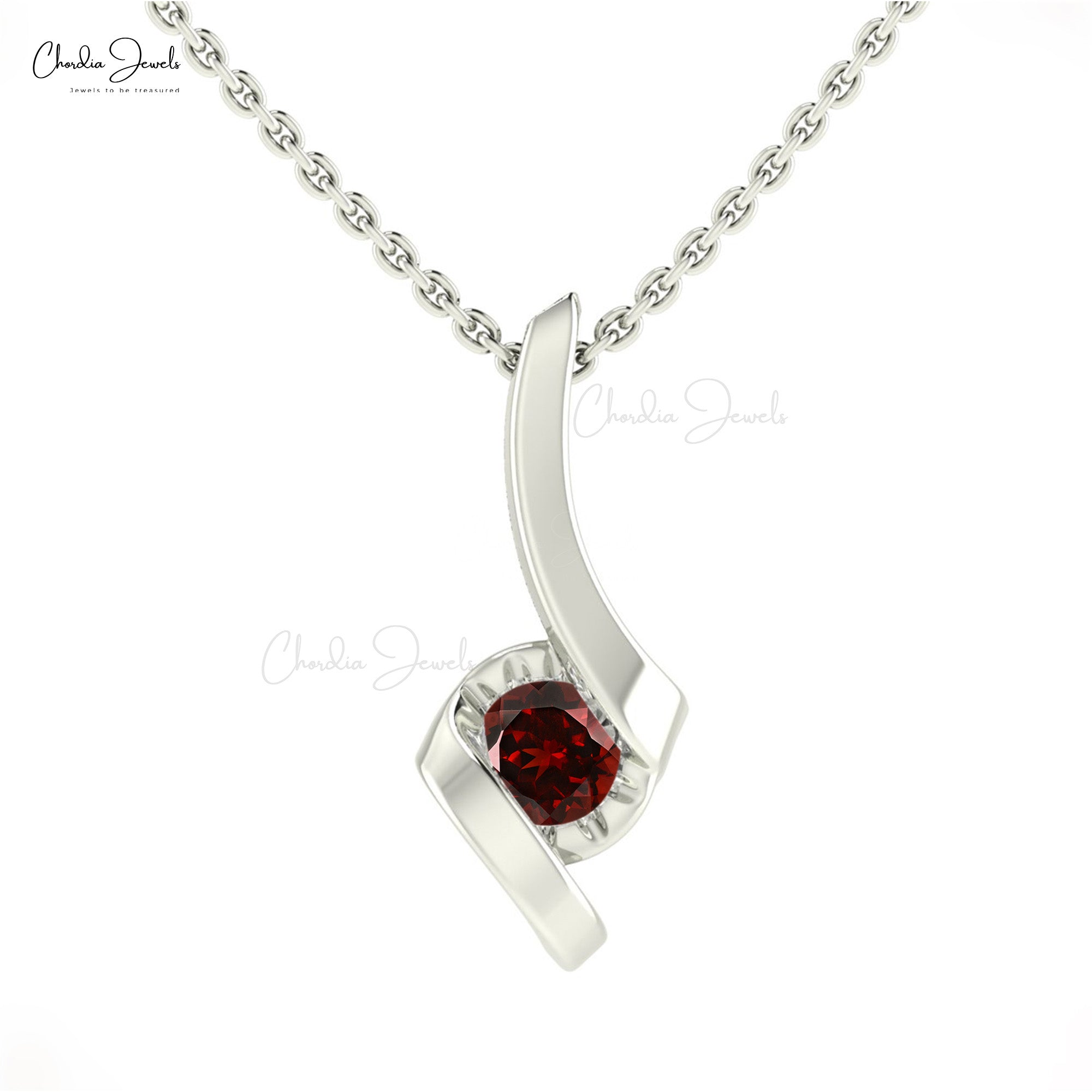 Solitaire Handmade Pendant In Pure 14k Gold Red Garnet 0.22 Ct Gemstone Fine Jewelry