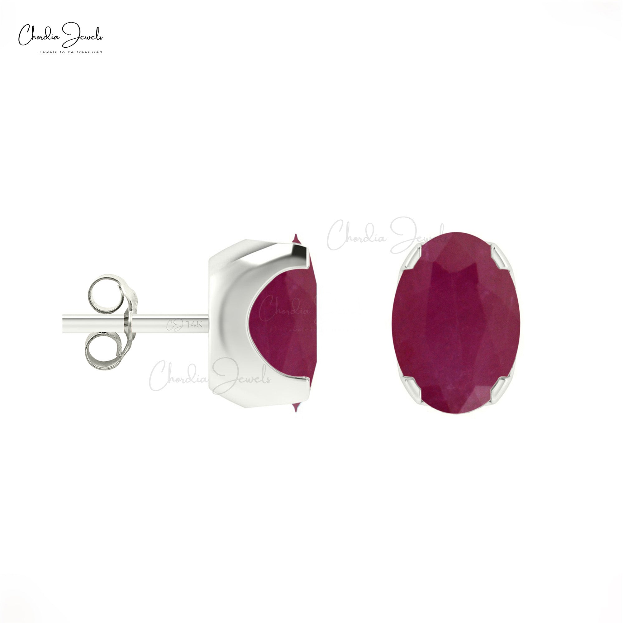 Solitaire 0.82Ct Burma Ruby July Birthstone Delicate Studs In 14k Real Gold