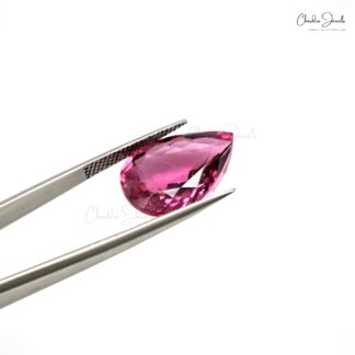 100% Natural High Quality Rubellite Tourmaline 19×7.20 MM Pear Cut Gemstone, 1 Piece