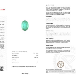 Oval Cut Faceted 3.62 Ct Emerald Loose Gemstone for Jewelry Setting, 1 Piece