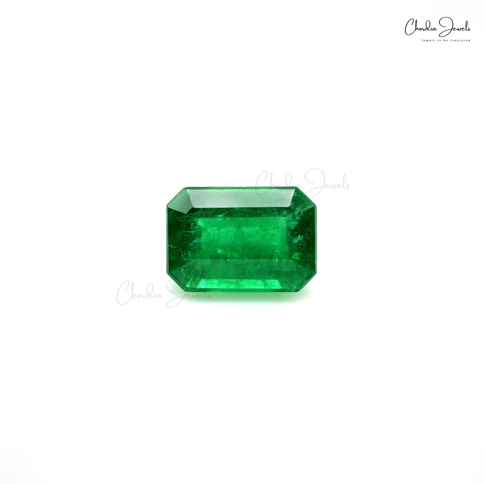 Precious Emerald 3.83 Carat Octagon Cut Loose Gemstone for Rings, 1 Piece
