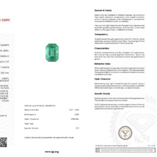 Octagon Cut 2.27 Ct Emerald Precious Loose Gemstone for Sale, 1 Piece