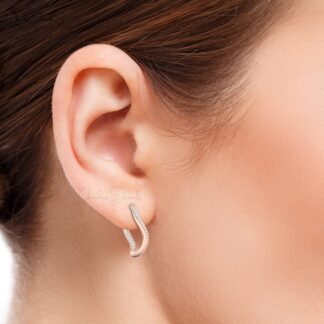 Chordia Jewels 14k Solid Gold Twisted Stud Earring in White Diamond