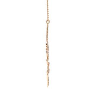 Real 14k Rose Gold Love Necklace With 0.33 Ct Dainty G-H Diamond Chain Women Necklaces