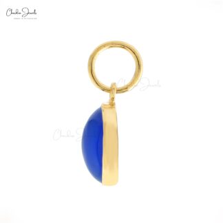 Single Stone Oval Pendant In 925 Silver Blue Opal Solitaire Necklace For Her