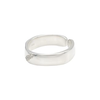 Dainty Round Cut 0.05 Ct White Zircon Pave Set In 925 Sterling Silver Stack Ring