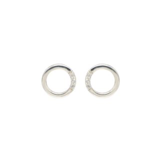 Top Quality 0.04 Ct White Zircon Pave In 925 Sterling Silver Minimalist Stud Earrings