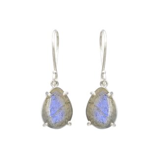 Top Quality Labradorite 10.5 Ct Gemstone 925 Sterling Silver Dangle Earrings For Her