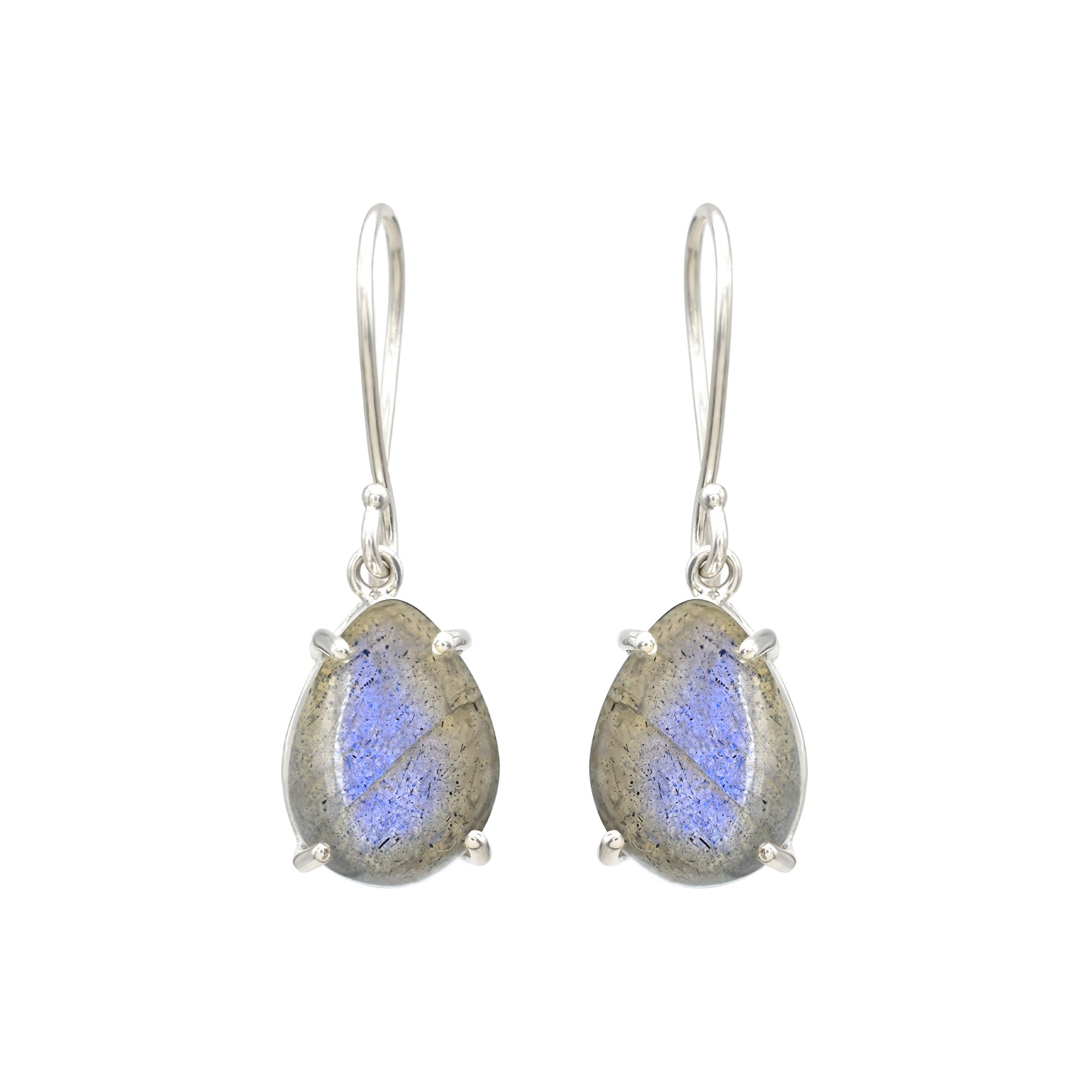 Top Quality Labradorite 10.5 Ct Gemstone 925 Sterling Silver Dangle Earrings For Her