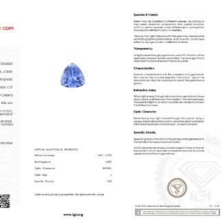 Trillion Cut Tanzanite 2 Ct Semi Precious Loose Stone For Sale, 1 Piece