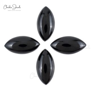 Natural Marquise Cabochon 9.25 Carat Black Spinel Loose Gemstone For Jewelry, 4 Piece
