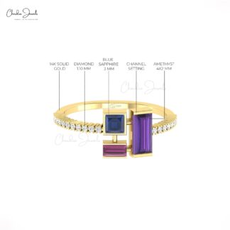 Multi Stone Cluster Ring In 14k Gold Amethyst Rhodolite Garnet And Sapphire Diamond Ring