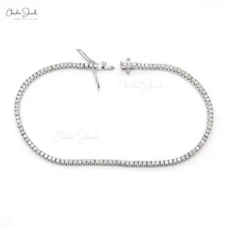 Natural diamond tennis bracelet in 14K white gold