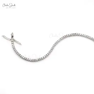 Adjustable 14K white gold diamond bracelet