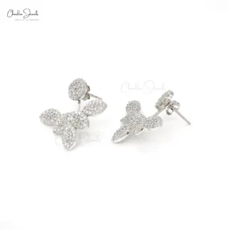 White Diamond Cuff Earrings