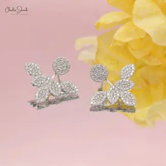 White Diamond Cuff Earrings side view