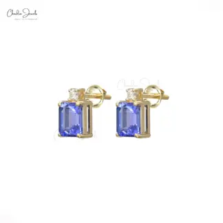 Tanzanite and Diamond Earrings By Chordia Jewels