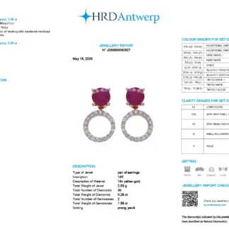 5mm Round Ruby Detachable Earrings in 14k Solid Gold
