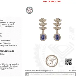 7x5mm Oval Cut Tanzanite Halo Earrings in 14K Solid White Gold